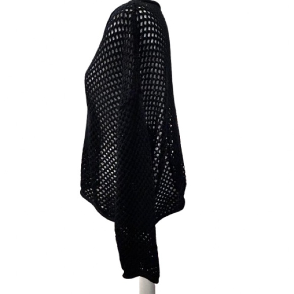 Rue21 90s Y2K Goth Open Knit Star Sweater Crochet Fishnet Top Whimsigoth Size L - Picture 3 of 7